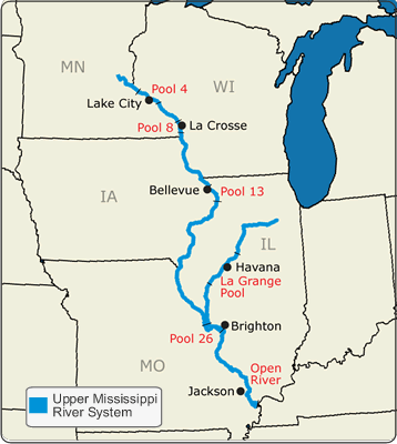 map of LTRMP field stations