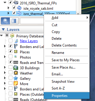 Figure 5. The Properties dialog provides access to multiple file display options.