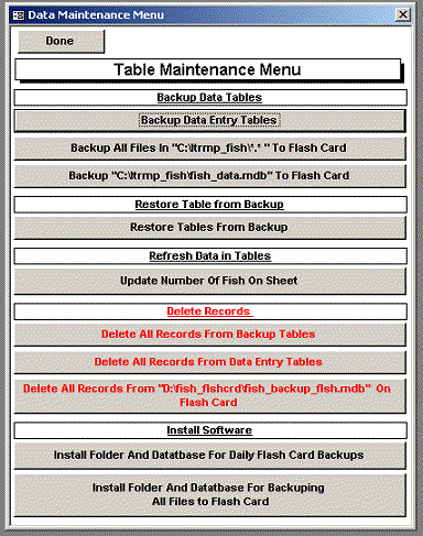 maintenance menu