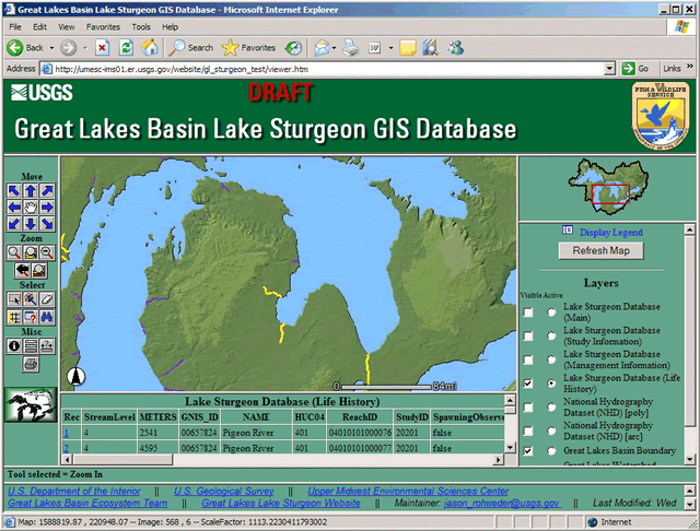 Great Lakes Basin Lake Sturgeon GIS Database