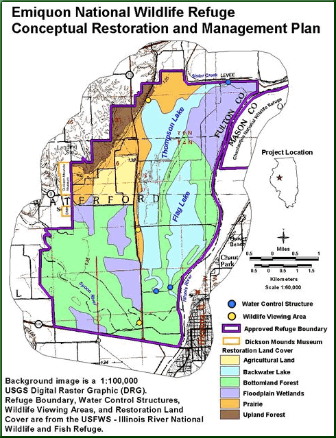 Emiquon National Wildlife Refuge Conceptual restoration and Management Plan (map)