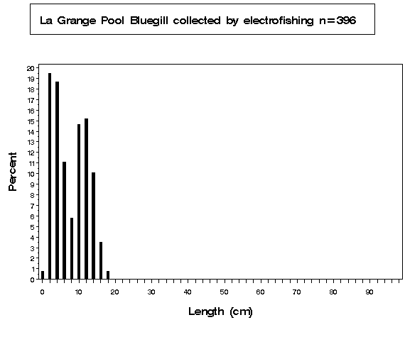 La Grange Pool Bluegill collected by electrofishing