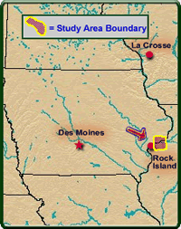 Study area: Quad Cities area of Upper Mississippi River