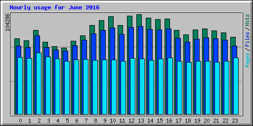 Hourly usage for June 2016